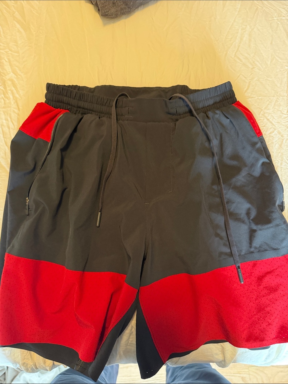 lululemon athletica Black and Red Performance Shorts